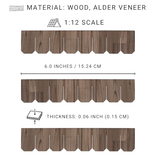 Miniature Roof Shingle Strips for 1:12 Scale Dollhouse Roofing - color: Creamy Gray