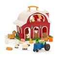 Battat Big Red Barn Farm Playset, Foldable Barn with Tractor, Toddler - style: Red Barn