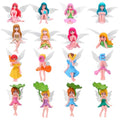 16 Pcs Miniature Fairy Figurines, Small Flower Fairies Lotus Leaf - size: 3.42*2.24 inch