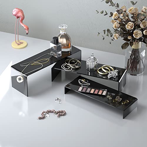 ANDGOO 6Pcs Black Large Acrylic Risers, 2 Set(11.2”L-11.6”L-12”L) - color: Black, size: 6Pcs (11.2”L~11.6”L~12”L)