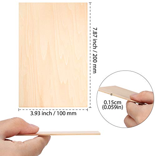 Blulu 10 Pack Basswood Sheets 8 x 4 x 1/16 Inch Thin Plywood Sheets