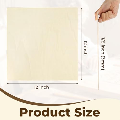 36 Pack Basswood Plywood Sheets 12"x12"x1/8", Basswood for Laser Cutting - color: 36 Pack, size: 12"x12"