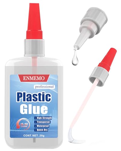 (2-in-1)Plastic Glue with Brush Applicator&Nozzle,Lego Craft ToyCar ABS PVC