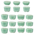 Bonsai Planter 1.8 inch (4.5cm) Mini Succulent Glazed Pots Set of 18 Green - color: Green