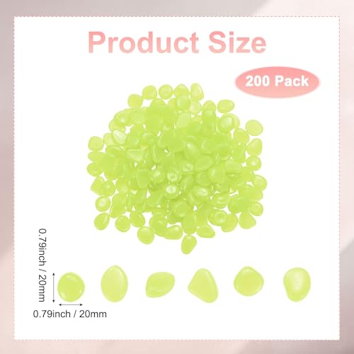 M METERXITY 200-Pack Glow in The Dark Rocks, 0.79" Resin Outdoor Garden Decorations Luminous Pebbles Stones for Garden Plants/Aquarium/Backyard Path, Aquarium Gravel [Yellow] - color: Yellow