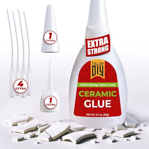 Y’allCanDiy Ceramic Glue Repair, Pottery Glue for Porcelain, Mugs & China - size: 1 Pack