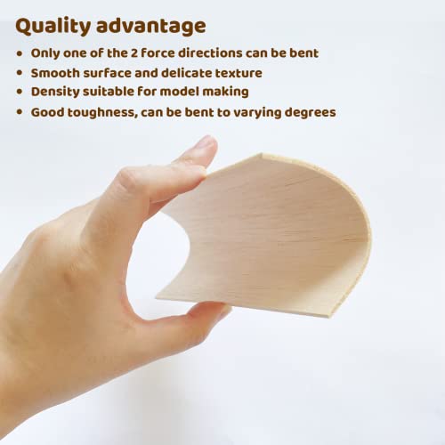 MUXGOA 20 Pcs Wood Sheets,Unfinished Balsa Wood Sheets for Crafts DIY Thin Woodsheet for Wooden DIY Ornaments,Scrabble Tiles,House Aircraft Ship Boat,School Projects(150x100x2mm)