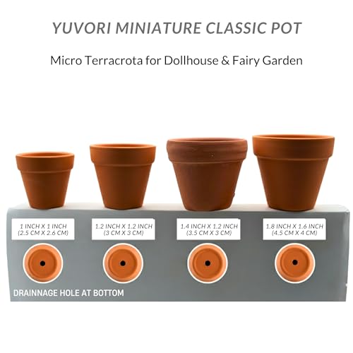 Mini Terracotta Pots – Small Clay Flower Pots for Succulents, Cactus, DIY Crafts, Fairy Garden, School Projects, Mini Planters, Set of 30 (Classic Cylinder, 1.2 Inch) - size: 1.2 Inch, style: Classic Cylinder