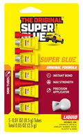Super Glue Gel, 5 Mini Single-Use Tubes, Clear, Instant Bonding, No-Drip Formula, Cyanoacrylate Adhesive, Precision Tip for Wood, Metal, Plastic, Crafts, Ceramic, and Vertical Surfaces (Liquid)