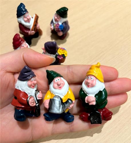 Mini Gnomes Set of 7 - Fairy Garden Accessories, Tiny Gnome Figurines for Miniature Fairy Garden Decor, Plant Pot Decorations - style: Gnome Set of 7