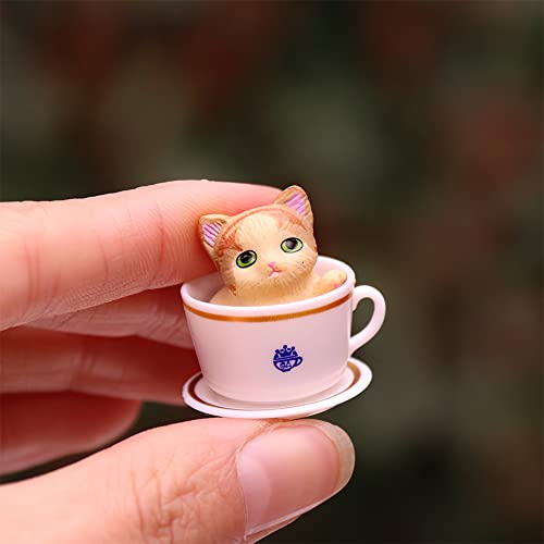 8 Pcs Cat Dog Figurines Playset Realistic Detailed Plastic Puppy Kitten Figures Coffeecup Pets for Cake Toppers Christmas Birthday Gift Dollhouse Micro Landscape Craft Ornament - style: 8Pcs cat+8Pcs dogs