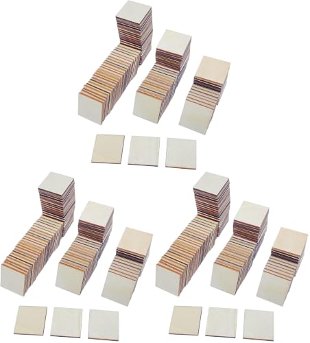 1 Inch 480 Pcs Wood Square Tiles Unfinished Wooden Cutouts Unpainted Wood Pieces for DIY Crafts (Pack of 3) - size: 1x1 in (Pack of 3)