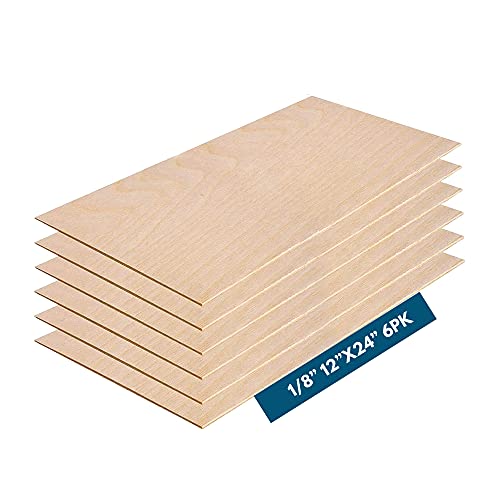 3MM 1/8" x 12" x 24" Baltic Birch Plywood – B/BB Grade (6pk) Perfect for Arts and Crafts, School Projects and DIY Projects, Drawing, Painting, Wood Engraving, Wood Burning and Laser Projects - color: Pack of 6, size: 1/8" x 12" x 24"