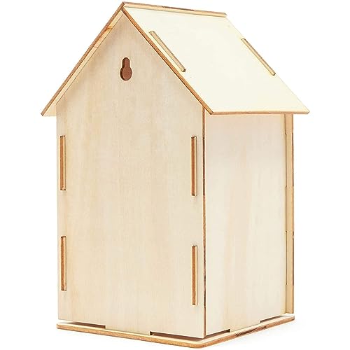 Bright Creations Mini Wood Bird Houses for DIY Crafts (4 Designs, 8 Count) - Mini Birdhouses for Crafts