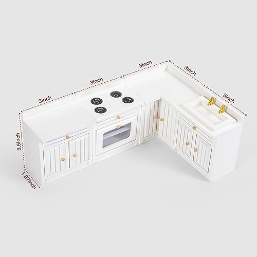 Wooden Dollhouse Furniture Set for Dollhouse Kitchen, 1 12 Scale - style: White Kitchen Set