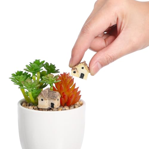 BESPORTBLE Mini House Ornament Set House Model Micro Landscaping Decor 12 pcs Miniature Village Houses for Garden Patio Yard Balcony Fairy Garden Scene Layout
