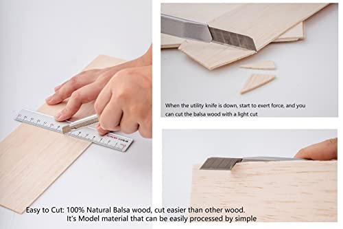 12 Pack Balsa Wood Sheets 1/12 x 4 x 8 Inch Unfinished Natural Wood - size: 8 x 4 x 1/12 inch