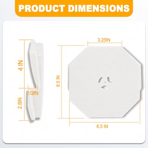 Vinyl Siding Mounting Blocks Fits 1/2 Inch Lap, 4-10 Inch Siding, White - color: Octagon White No-Box, size: 1 pack