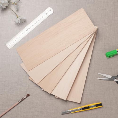Balsa Wood Sheets in 5 Thickness, 5 PCS 12" x 4" Wood Pieces for Crafts - size: 12″x4″x(1/16″+1/8″+1/4″+5/8″+1/2″)