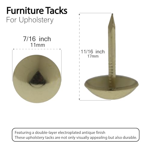 Upholstery Tacks for Furniture Upholstery Nails Tacks for Decorative 100Pcs - color: Gold