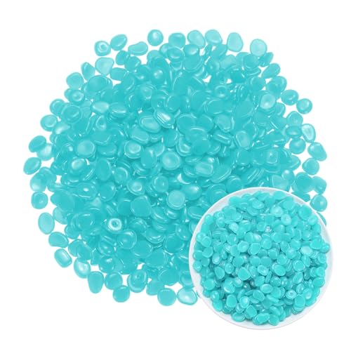 M METERXITY 1000-Pack Glow in The Dark Rocks, 0.43" Resin Outdoor Garden Decorations Luminous Pebbles Stones for Garden Plants/Aquarium/Backyard Path, Aquarium Gravel [Light Blue] - color: Light Blue