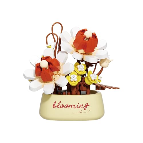 Avalanche Rose Mini Flower Potted Bonsai Building Toy - style: Avalanche Rose