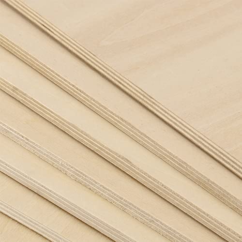 JEUIHAU 20 Pack 8 x 8 Inch Basswood Sheets, 1/4 Inch Thick Square Plywood Wood Sheets, Unfinished Basswood Sheet for Engraving, Wood Burning and Laser Projects
