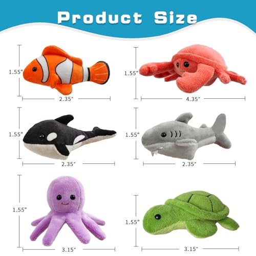 6pcs Finger Puppets Set, Cute Sea Animal Finger Puppet for Role-Playing Mini Hand Puppets Suitable for Kids,Sea Animal Puppets for Storytelling, Realistic Finger Puppet for Toddlers. - color: Sea