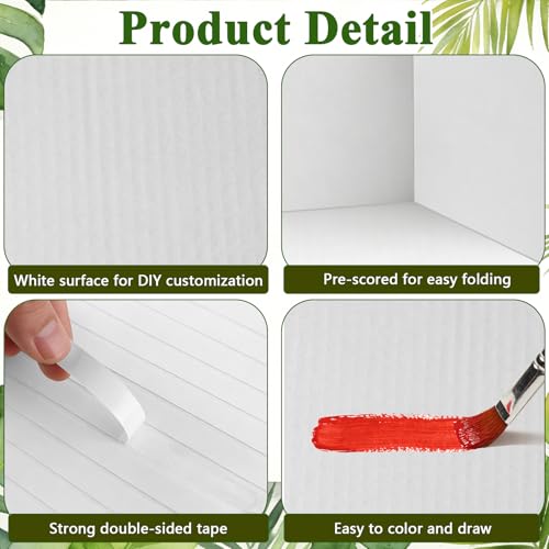 Yalumo Cardboard Diorama Box Kit, 2 Pack Diorama Box for Display, White Cardboard Project Supplies with Double Sided Tapes for DIY Crafts Toys School Projects Model Scenes, 13 x 8.7 x 8.3 Inch