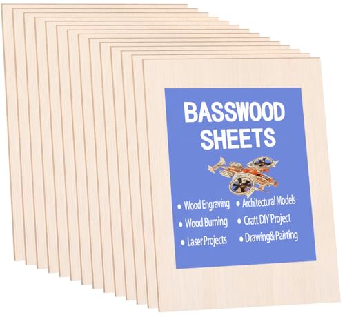 15 Pack Balsa Wood Sheets, 2mm Plywood Sheet, Basswood Sheets 5X7X1/16 Inch,Unfinished Wood Boards Blanks for Laser Cutting, Engraving, Burning, Crafts - size: 5"X7"X2mm