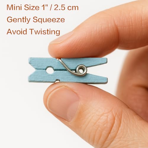 LWR CRAFTS Wooden Mini Clothespins 100 Per Pack 1" 2.5cm (Light Blue) - color: Light Blue