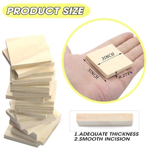 30 PCS 3 x 3 Inch Pine Wood Squares for Crafts 1/4 Inch Thick - size: 3 x 3 inch