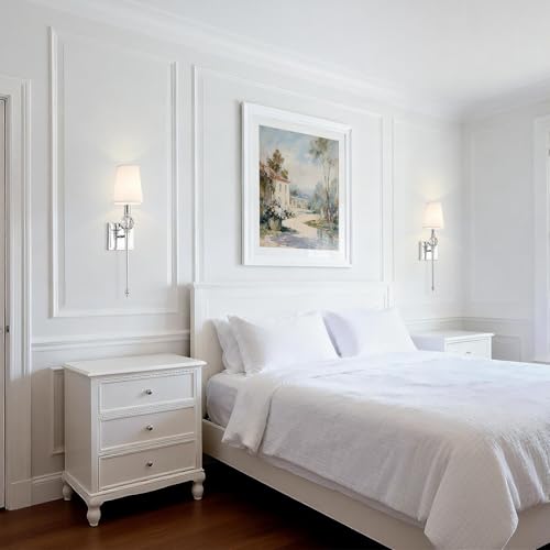XiNBEi Lighting Chrome Wall Light Sconces Set of 2 with Crystal for Bedroom - color: Chrome