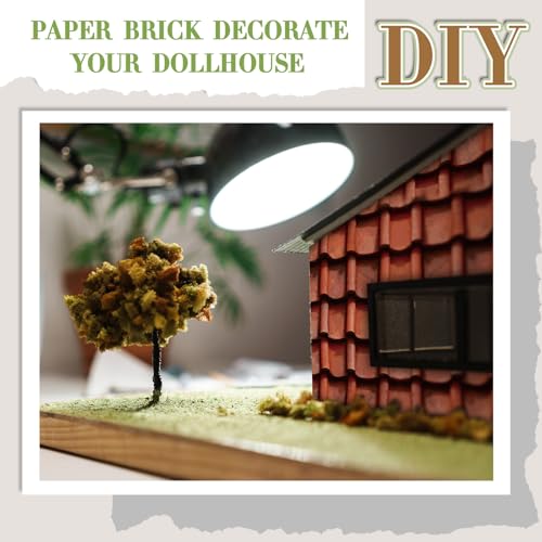 Flutesan 12 Pcs Miniature Dollhouse Wallpaper, Roof Tiles Clay - style: Roof Tiles Clay