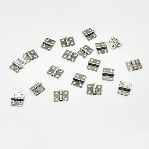 20PCS RC Car Mini Door Folding Hinge with Screws for RC Car Truck DIY Model Toy Hinge Parts (Silver) - color: Silver