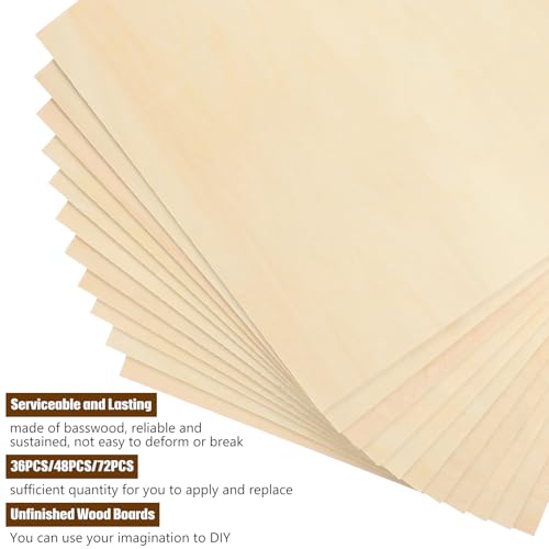 Riakrum Basswood Sheets Plywood Board Unfinished Wood Boards for Crafts for DIY Laser Projects Architectural Mini House Building Hobby Model Making(12 x 24 x 1/8 Inch,36) - size: 12 x 24 x 1/8 Inch