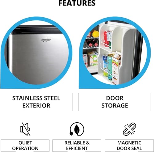 Koolatron 1.76 Cu. Ft. AC/DC Portable Fridge, Stainless Steel - color: Platinum Silver, size: Standard