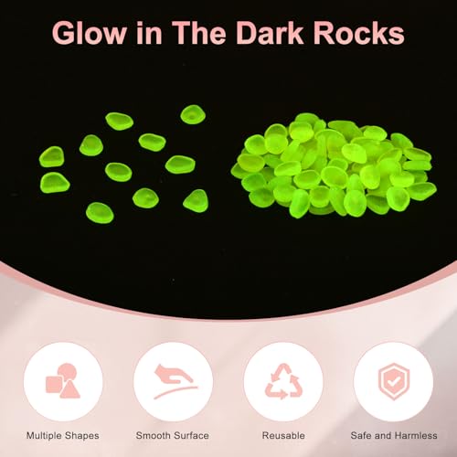 M METERXITY 1000-Pack Glow in The Dark Rocks, 0.43" Resin Outdoor Garden Decorations Luminous Pebbles Stones for Garden Plants/Aquarium/Backyard Path, Aquarium Gravel [Yellow] - color: Yellow