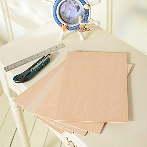 5 Pack 300x200x1.5mm Basswood Plywood Thin Wood Sheets for Craft DIY Project