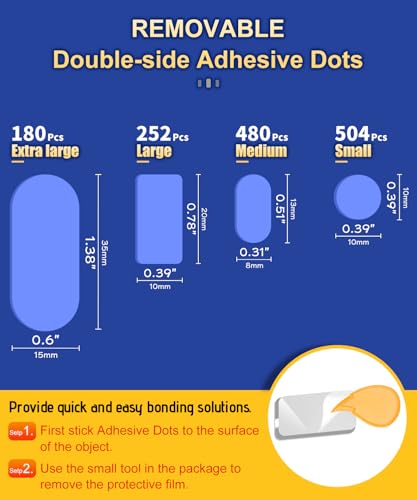 PHIXBEAR Removable Adhesive Dots, No Trace Museum Poster Mounting Putty - size: Small-Standard