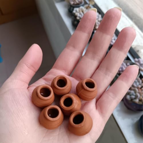 Mini Terracotta Pots – Small Clay Flower Pots for Succulents, Cactus, DIY Crafts, Fairy Garden, School Projects, Mini Planters – Set of 20 (Belly (No Drain Hole), 0.7 Inch) - size: 0.7 Inch, style: Belly (No Drain Hole)