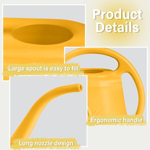 Watering Can - for Home Plant Garden Grip - 1 Gallon - Orange - color: Orange
