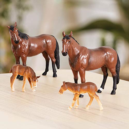 Terra by Battat Horse Toys, Quarter Horse Family, 4 Animal Figures, Animals - style: Horse Family