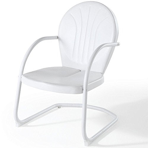 Crosley Furniture Griffith Retro Metal 3-Piece Chair & Side Table Set - color: White