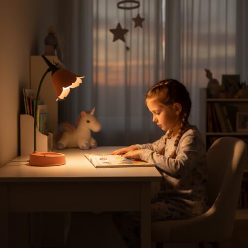 magical JD LED Desk Lamp Cordless Table Light Adjustable Gooseneck Dimmable Touch Rechargeable Battery Eye-Caring Night Light for Kids, Mini Cute Lamp for College Dorm Bedroom Reading, Yellow - color: Yellow