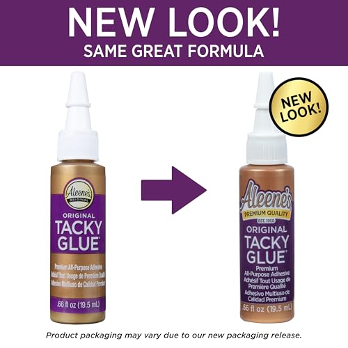 Aleene's Original Tacky Glue Mini-Bottle, All Purpose Adhesive, Perfect for Crafts and DIY Projects, Dries Fast and Clear, .66 fl oz 18-Pack - size: 0.66 fl oz