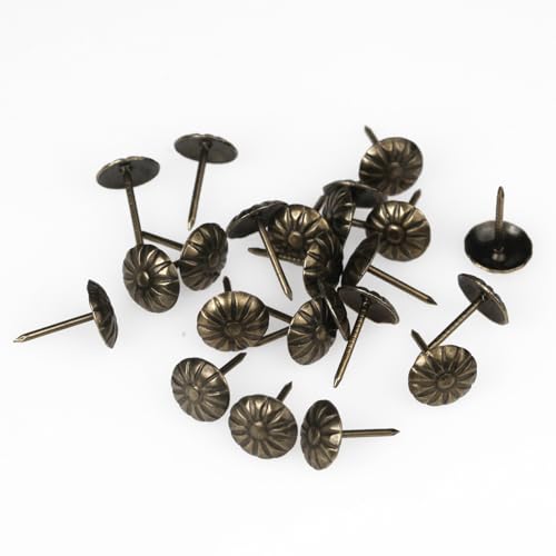 Upholstery Tacks for Furniture Upholstery Nails Tacks for Decorative 100Pcs - color: Bronze_flower