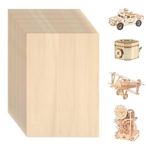 36 Pack Basswood Sheets for Crafts 12"x16"x1/8", 3mm Thick Plywood Sheets Board for Craft, Unfinished Wood Sheet for Laser Cutting & Engraving, Wood Burining, Painting, Staining，Architectural Model - size: 12"x16"x1/8"