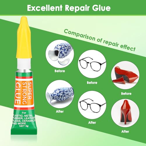30 X 3G Multipack Superglue Cyanoacrylate Adhesive, Instant Bonding Mini Single Use Tubes for Plastic, Wood, Metal, School Crafts, Rhinestone Jewelry Permanent Repair - style: 30 X 3G，New