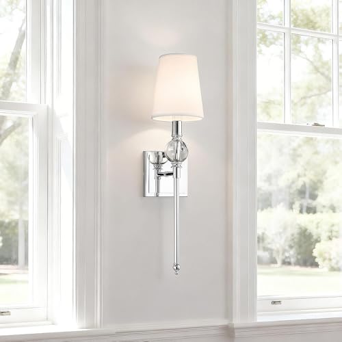 XiNBEi Lighting Chrome Wall Light Sconces Set of 2 with Crystal for Bedroom - color: Chrome